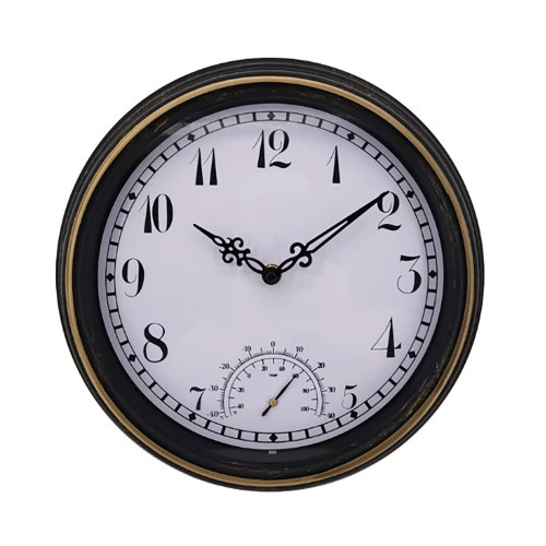 hodiny nástěnné venkovní pr.30cm,PH,sklo,kov ČER-ZLA/BÍ
