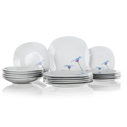 sada jídelní BLUE DAISY square 18díl. porcelánová