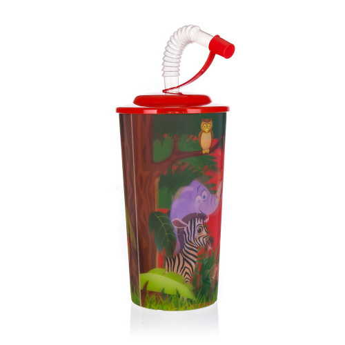 kelímek 470ml ZOO s víčkem a brčkem PH