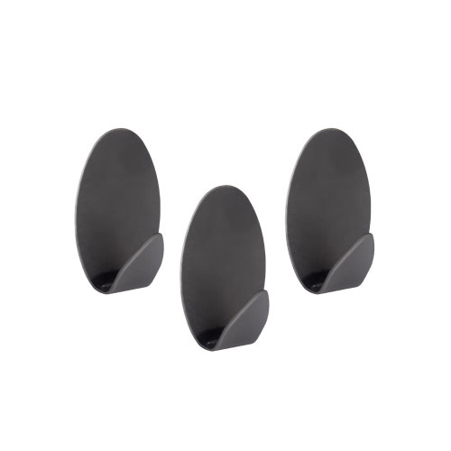 háček samolepicí ovál ocel ČER (3ks)