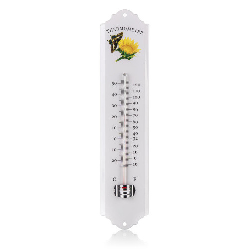 teploměr 30cm kov.