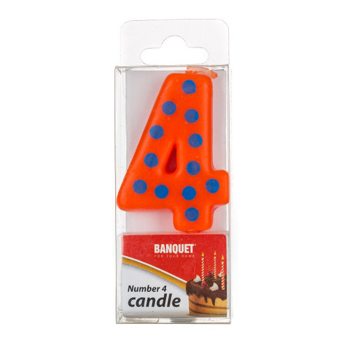 svíčka číslo 4, 5x3cm MY PARTY New