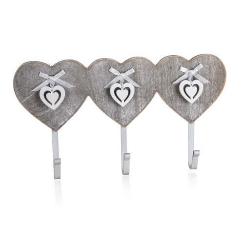 věšák 3 háčky HEART