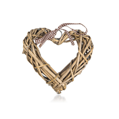 dekorace SRDCE 15x15cm ratan přírodní