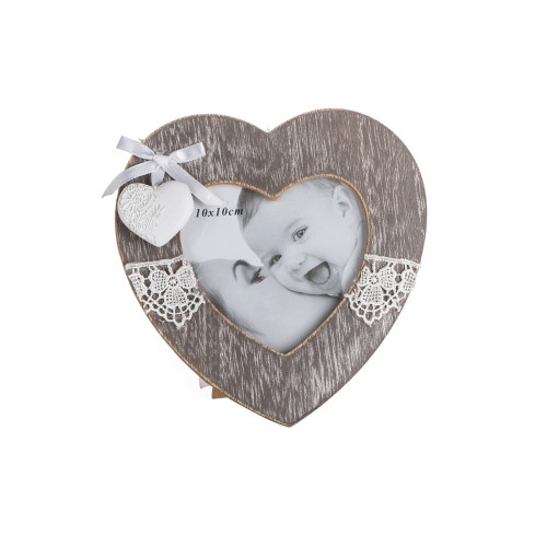 fotorámeček LACEWORK SRDCE s krajkou 15x15cm