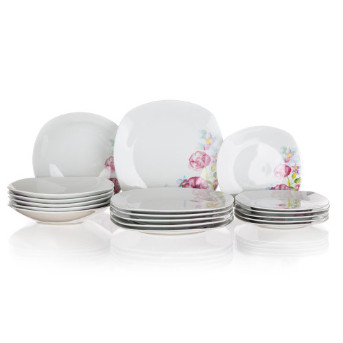 sada jídelní DOLORES square 18díl. porcelánová BÍ