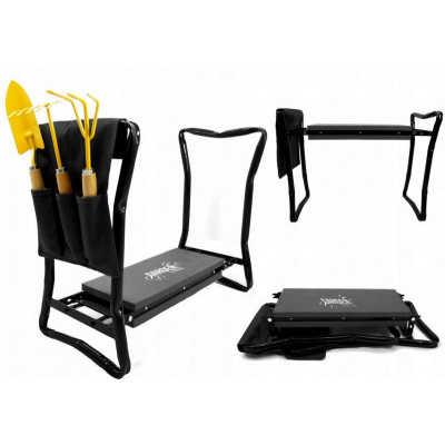 Klekátko-sedátko zahradní černé 59 x 27,5 x 49cm