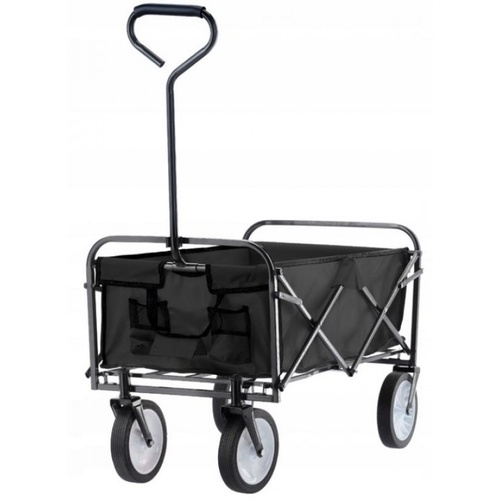 ALDOTRADE Skládací zahradní přepravní vozík černý