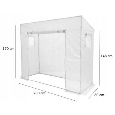 ALDOTRADE Fóliovník na rajčata velký bílá plachta 200x77x168/146cm