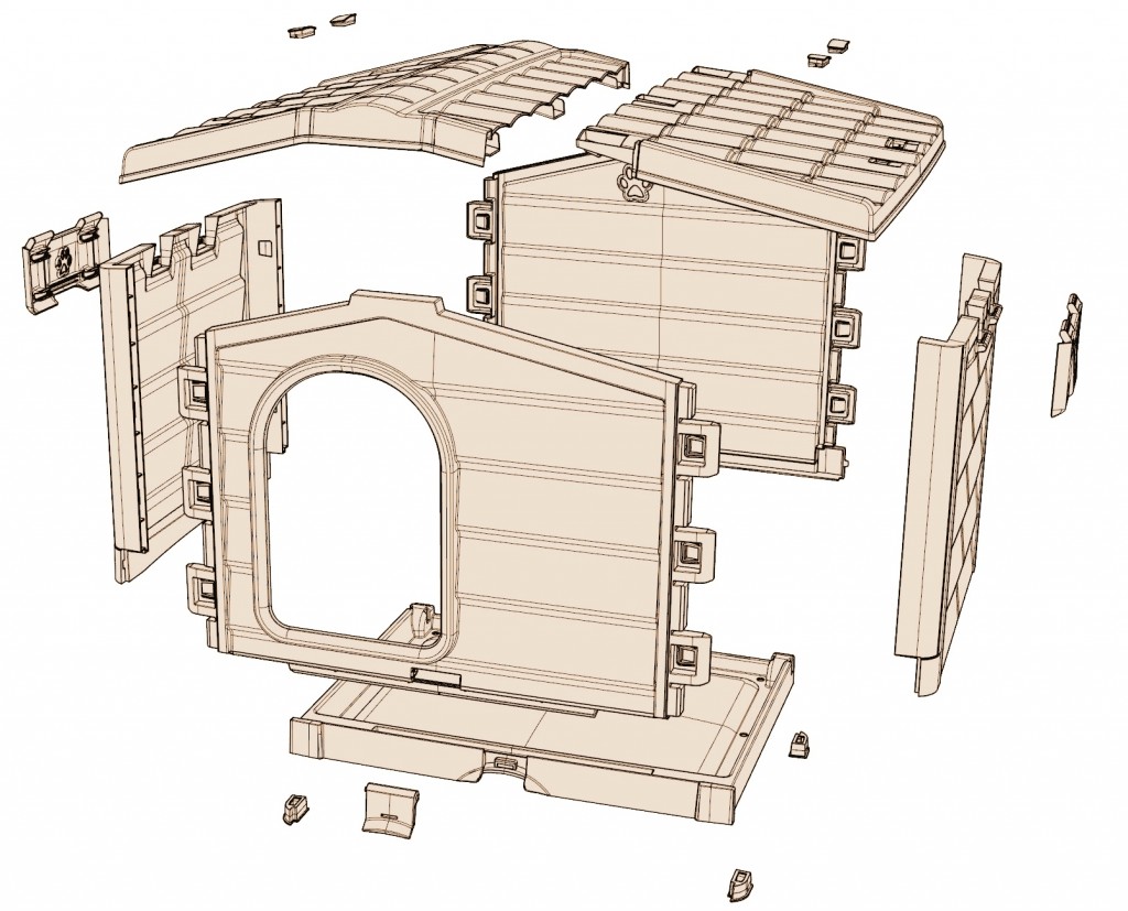 ALDOTRADE Psí bouda Bungalow střední 89x75x62cm