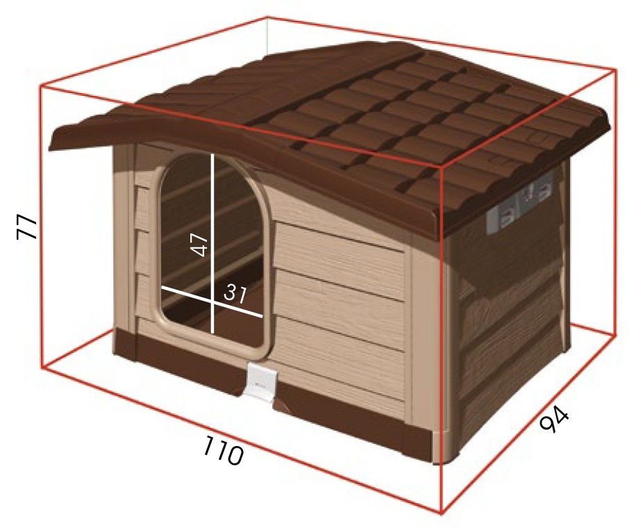 ALDOTRADE Psí bouda Bungalow velká 110x94x77cm
