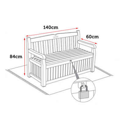 Lavice Eden Garden Bench 265l antracit/šedá