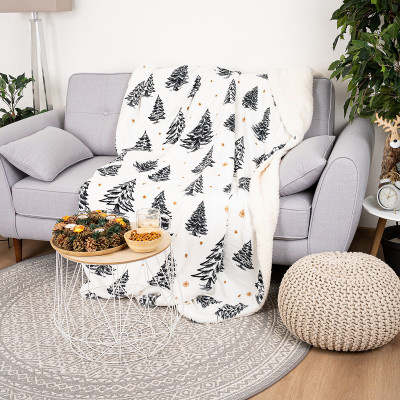 Plyšová deka Zimní stromy, 150 x 200 cm