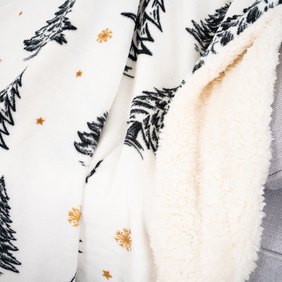 Plyšová deka Zimní stromy, 150 x 200 cm