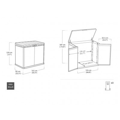 Keter Zahradní přístřešek SIO Darwin 1150l zelená, 141 x 82 x 120 cm