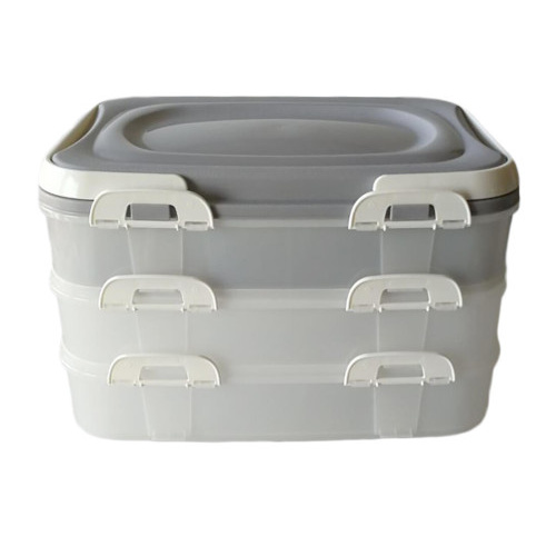 dóza PIKNIK s uchy, 3 patra, 40x30x24cm PH mix barev