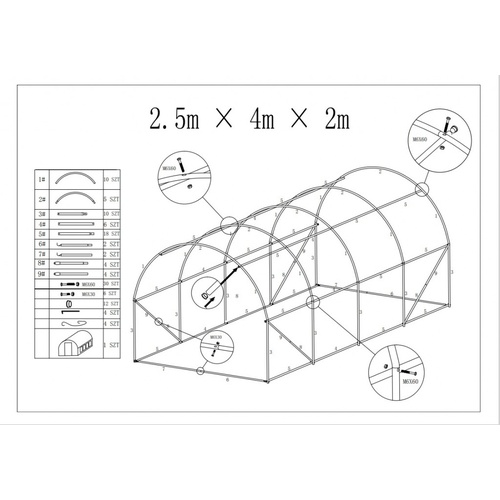 ALDOTRADE Fóliovník zahradní 4x2,5x2m