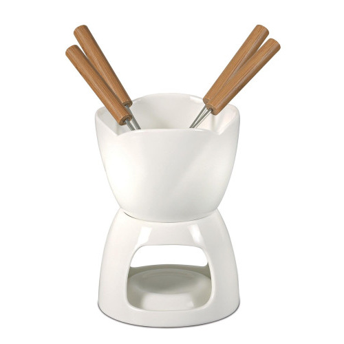 fondue na čokoládu COLLEZIONE BIANCA sada 6díl. keramická