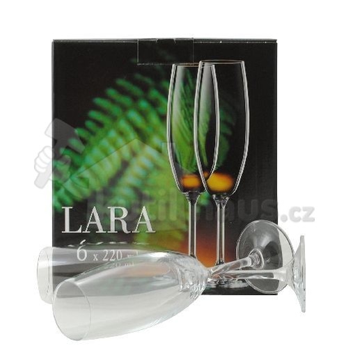 sklenice na šampus flétna 220ml LARA (6ks) CRYSTALEX