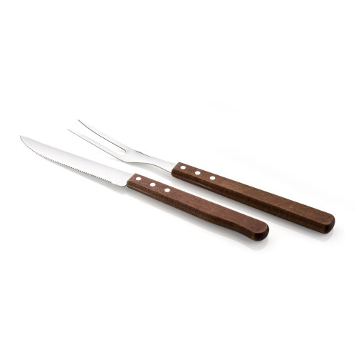 příbor steakový BBQ (1+1ks) nerez, dřev.rukojeť