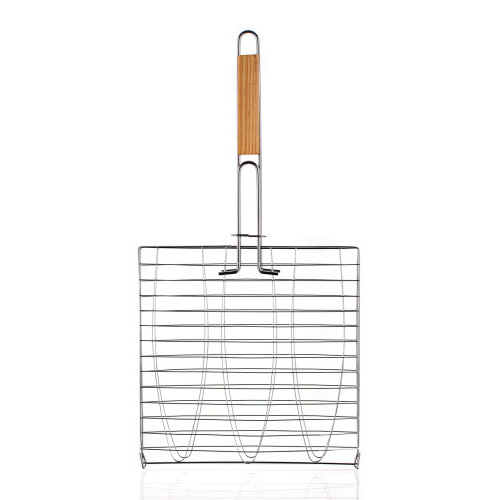opékač na 3 ryby 54x27x27cm BBQ, dřev. rukojeť