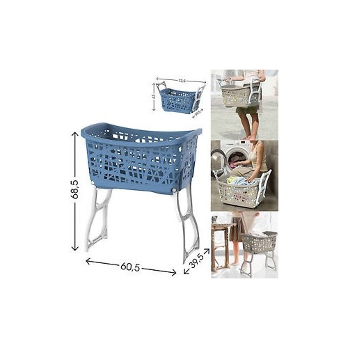 Plastový koš na čisté prádlo vyvýšený STAND UP se skládacíma nohama 44 l, mix barev