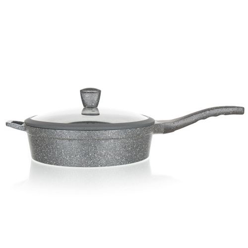 pánev 28x4,3cm nepřiln.povrch GRANITE GREY se skl.poklicí