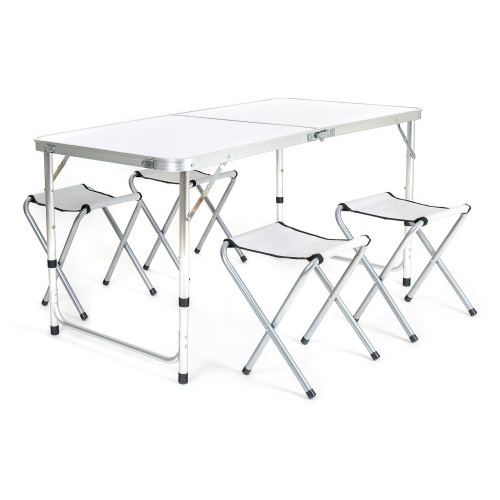 set kemping BILBAO stůl Al + 4 stoličky