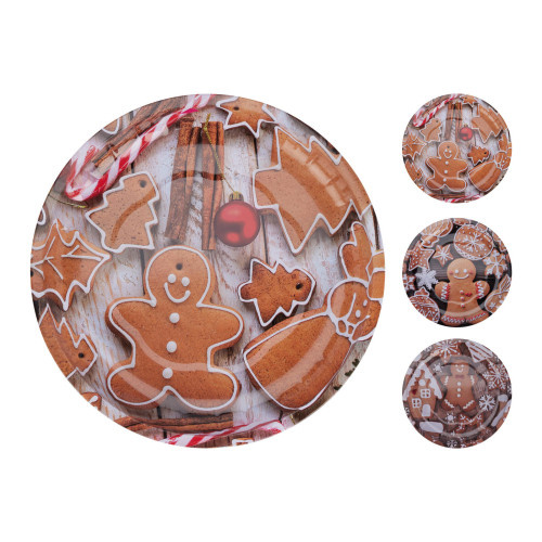 talíř plechový pr.26cm VÁNOČNÍ mix