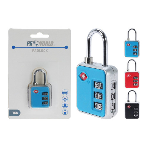 zámek visací TSA 32x15x63mm cestovní mix barev