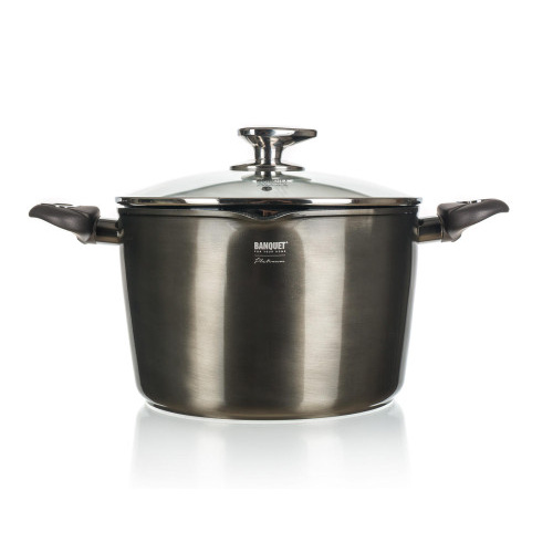 hrnec 24x14,5cm 6,2l nepřiln.povrch METALLIC PLATINUM