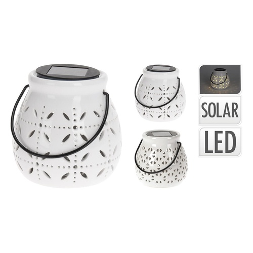 lucerna solární LED 12x12x11cm mix dekorů keramika BÍ