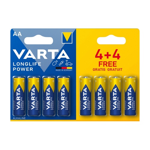 baterie tužková AA LR6 (4+4ks) alkalická Longlife Power VARTA