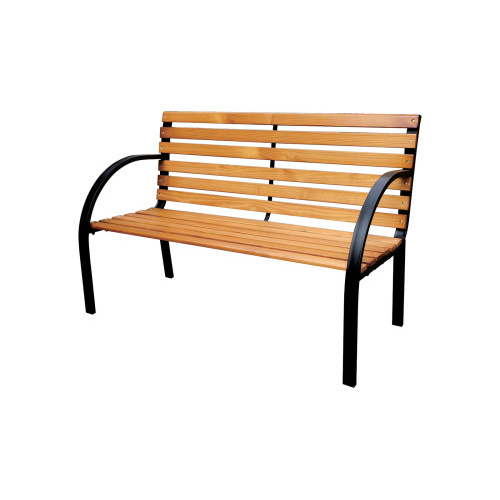 lavička zahradní 122x60x79cm ocel ČER/dřevo FSC