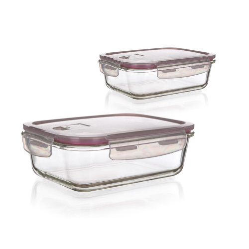 dóza LORA obdél. sada 2díl.(0,55, 0,95l) skl.+PP víčko TRA/BORDO