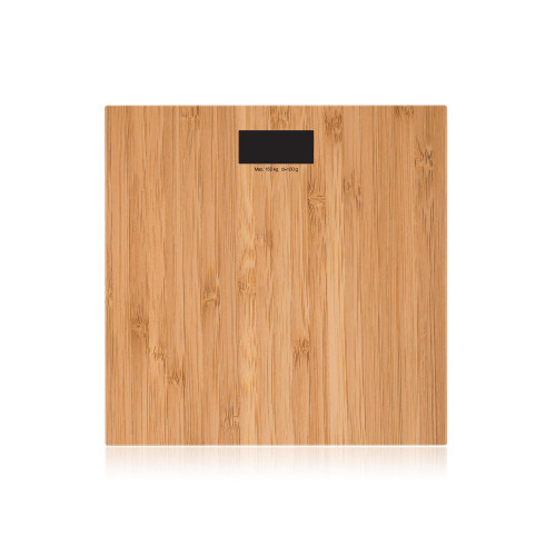 váha osobní 150kg digitální PU-005WN tvrzené sklo, dekor dřevo světlé