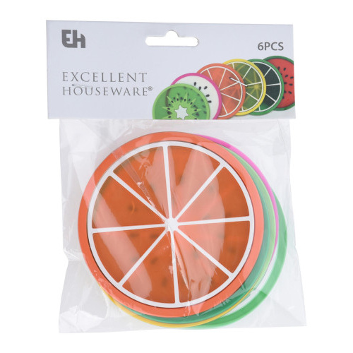 podtácek kulatý pr.9cm silikon mix motivů (6ks)