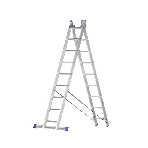 žebřík Al un. 2d.  9př. 2,43/3,99m VHR H 2x9 nosnost 150kg ELKOP