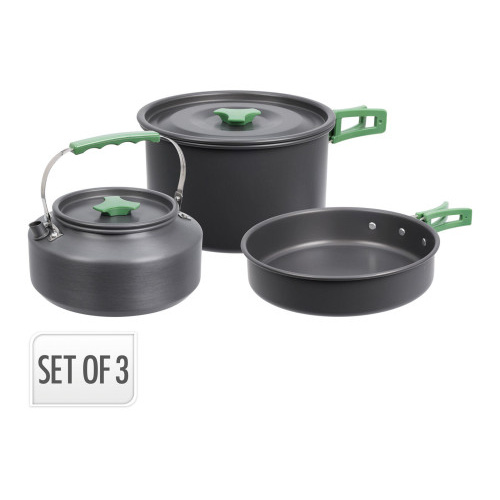 nádobí CAMPING sada 3díl.(hrnec,čajník,pánev) Al ČER