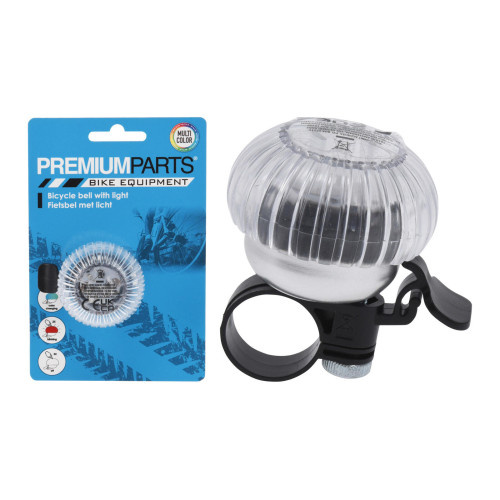 zvonek na kolo 6x6x4,8cm se světlem