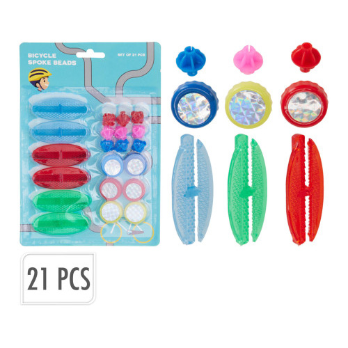odrazky na kolo sada 21díl. mix druhů a barev