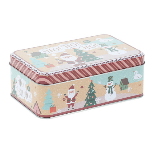 dóza plechová obdél.16x11x5,6cm VÁNOČNÍ