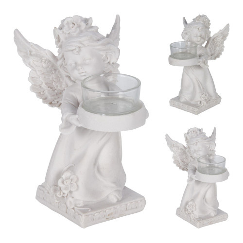 dekorace ANDĚL 17cm na čajovou svíčku BÍ mix