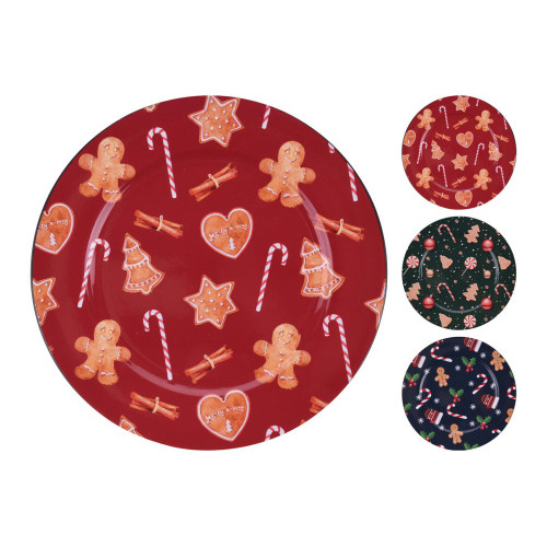 talíř 33cm VÁNOČNÍ PH mix barev a dekorů