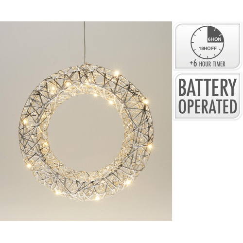 dekorace VĚNEC 30cm LED STŘ s časovačem