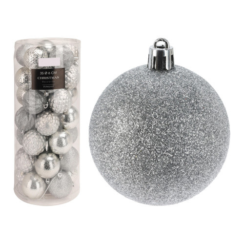 ozdoba vánoční KOULE pr.6cm STŘ mix (35ks)