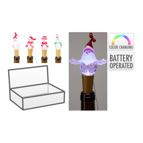 zátka na lahev VÁNOČNÍ 1LED mix motivů