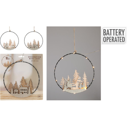 dekorace KRUH pr.20cm 10LED závěsný mix motivů