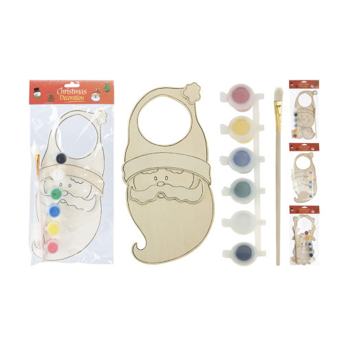 dekorace závěs na dveře VÁNOČNÍ dřev.+barvy mix druhů