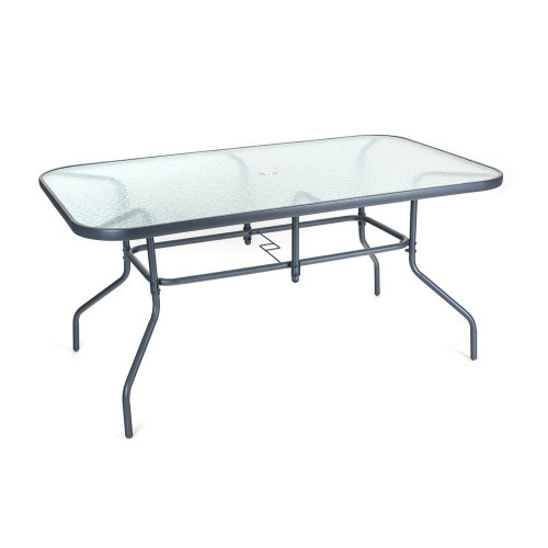 stůl zahradní VERRE 150x90cm ocel/sklo